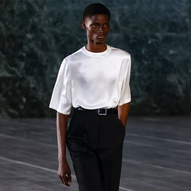 Severity, softness and razor sharp shoulders at Saint Laurent 
