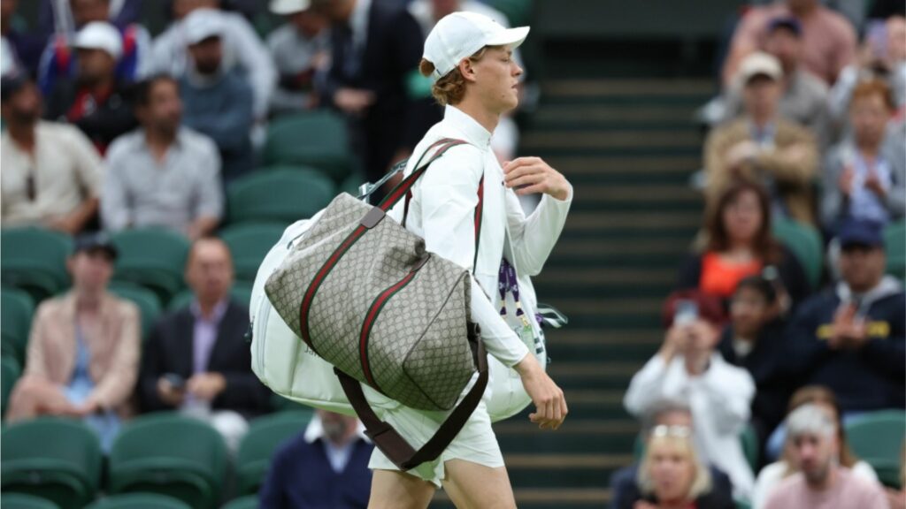 gucci on X: Brand Ambassador #JannikSinner is captured courtside with his  custom #Gucci duffle bag in New York City.  / X