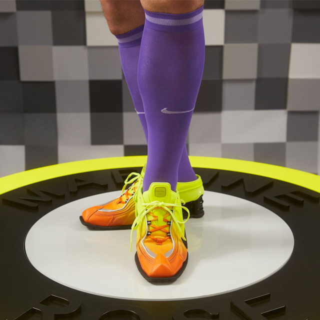 Weird, backless shoes are striding forwards