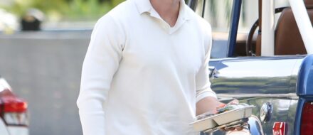 Patrick Schwarznegger wearing jeans
