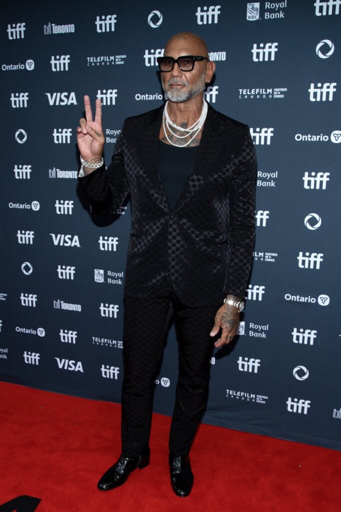 Dave Bautista wears Gucci to 'The Last Showgirl' premiere at TIFF 2024