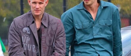 Austin Butler and Matt Smith on the set of 'Caught Stealing'.