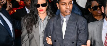 A$AP Rocky and Rihanna on the last day of his trial, found not guilty