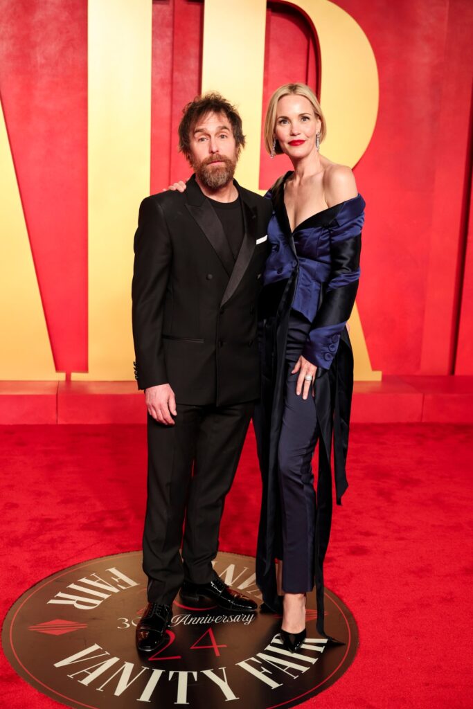 Sam Rockwell and Leslie Bibb at the Vanity Fair Oscars After-Party 2025