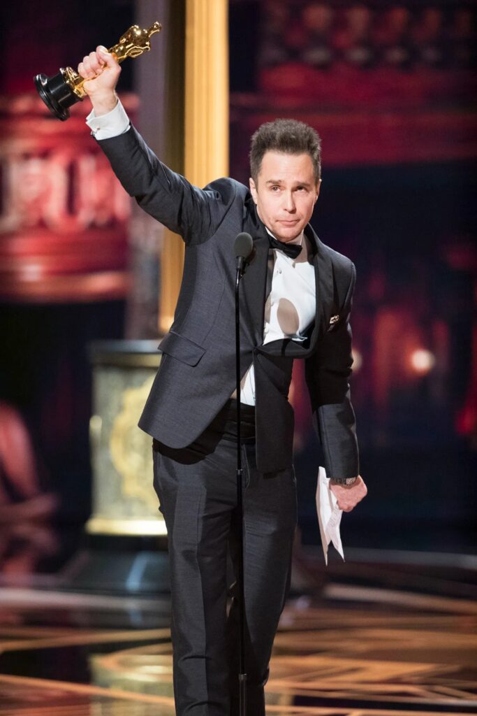 Sam Rockwell winning the Best Supporting Actor Oscar for his role in Three Billboards Outside Ebbing, Missouri