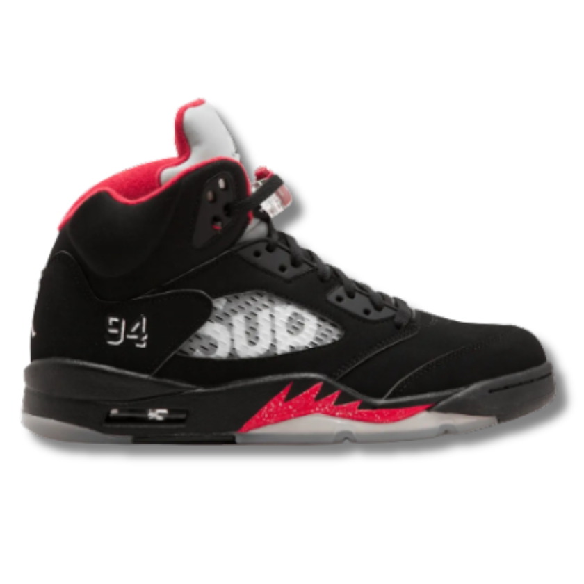 air jordan 5 x supreme black