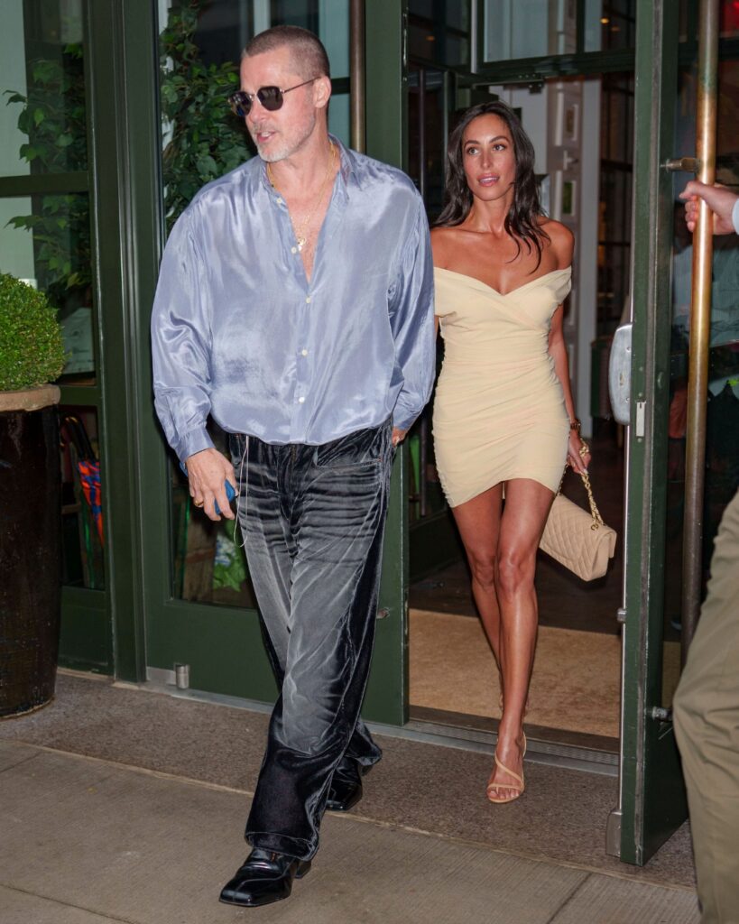 brad pitt wears willy chavaria to date night with ines de ramon