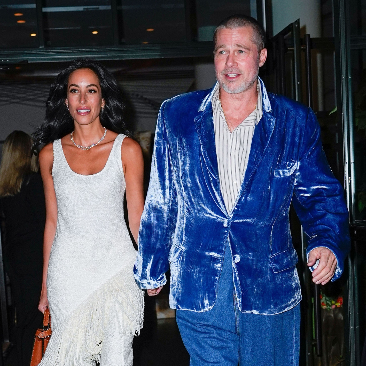 brad pitt wears willy chavaria to date night with ines de ramon