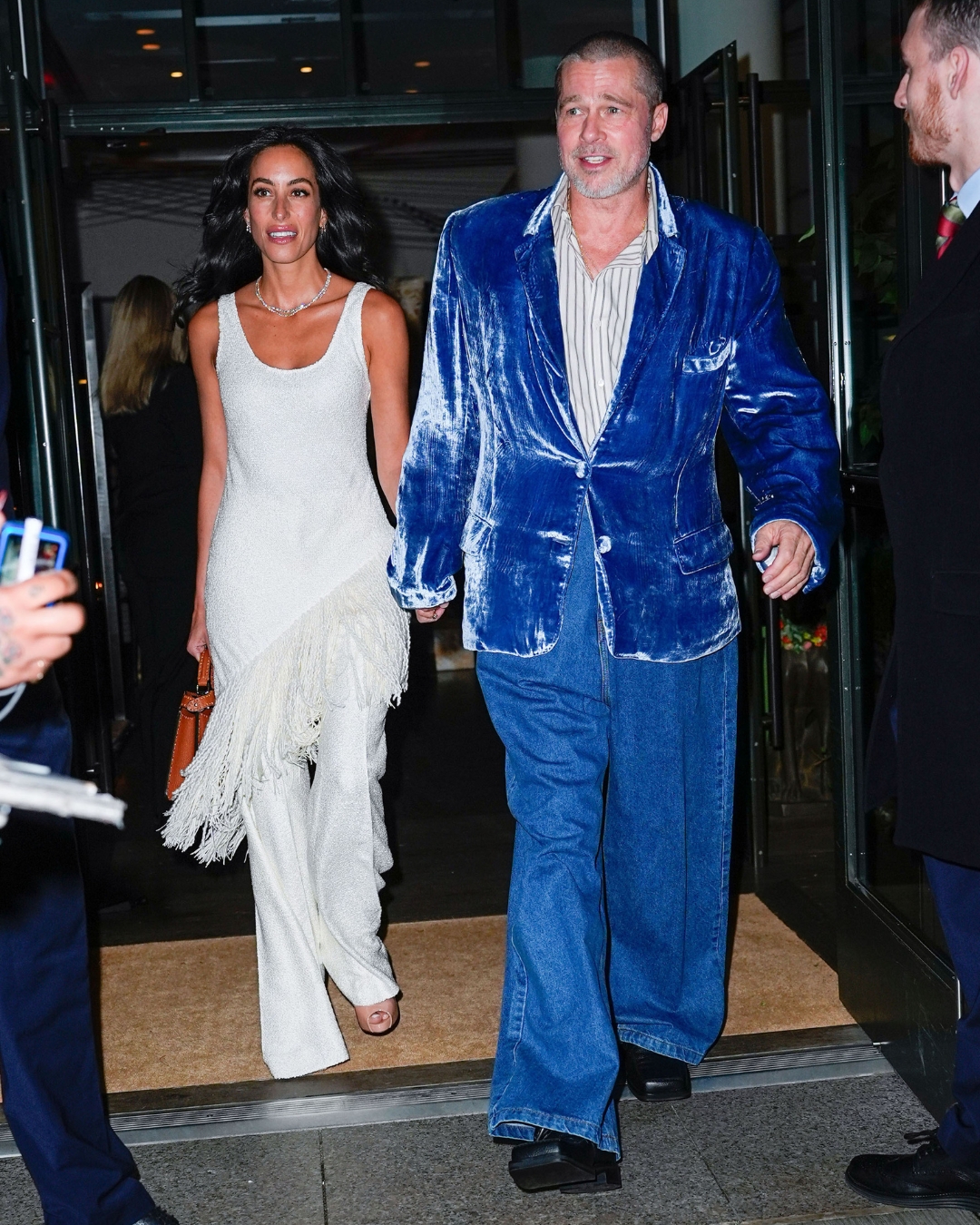 brad pitt wears willy chavaria to date night with ines de ramon