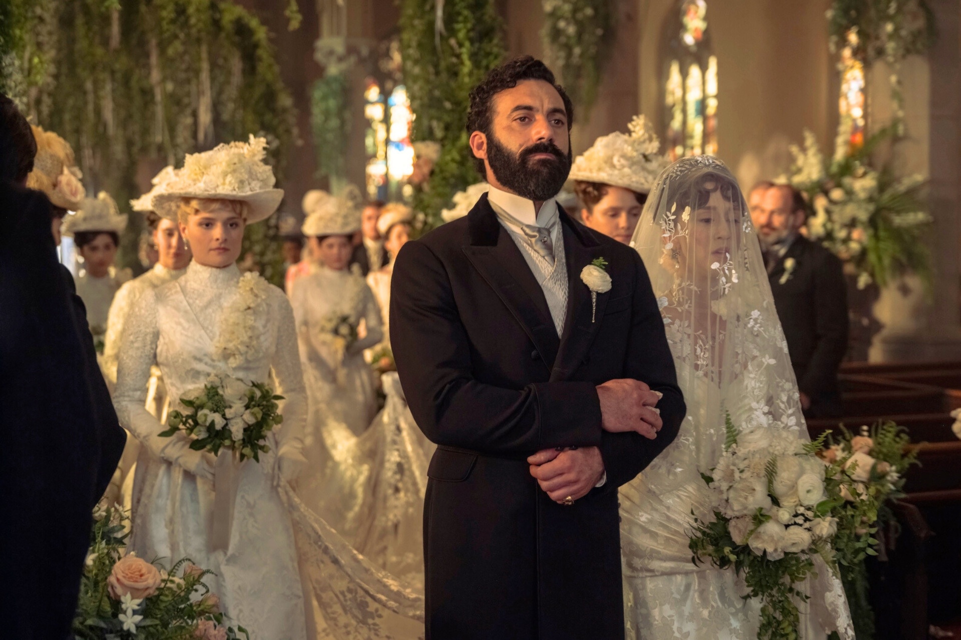 morgan spector and taissa farmiga in the gilded age
