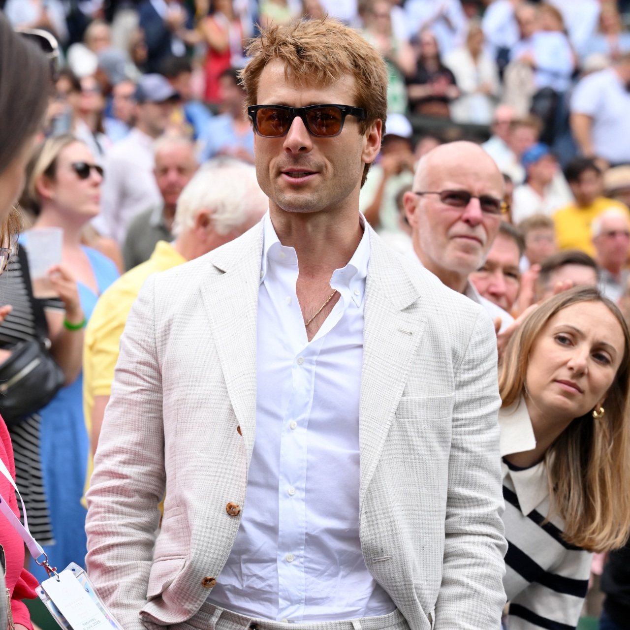 glen powell at wimbledon 2025