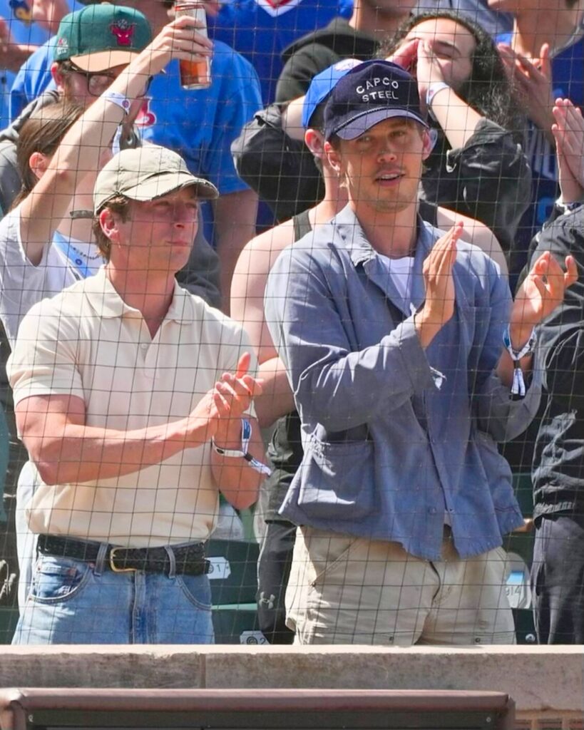 austin butler wearing a french workwear jacket