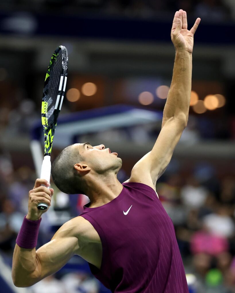 carlos alcaraz us open shaved head