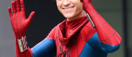 tom holland on set of spider-man brand new day